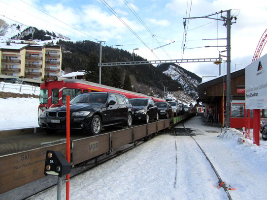 Car on train